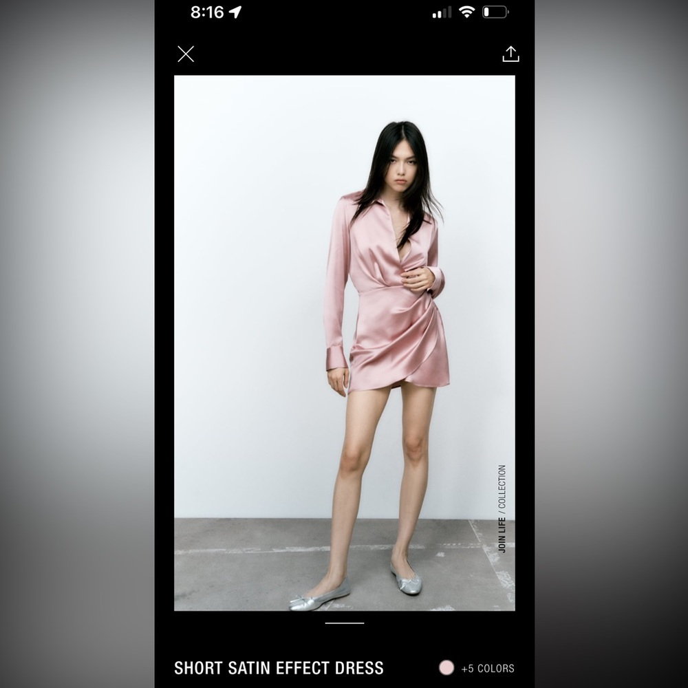 Zara short satin dress size S